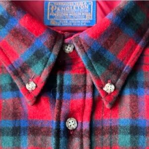 Pendleton Vintage made in USA Woolmark logo Macduff plaid Fireside shirt |XL